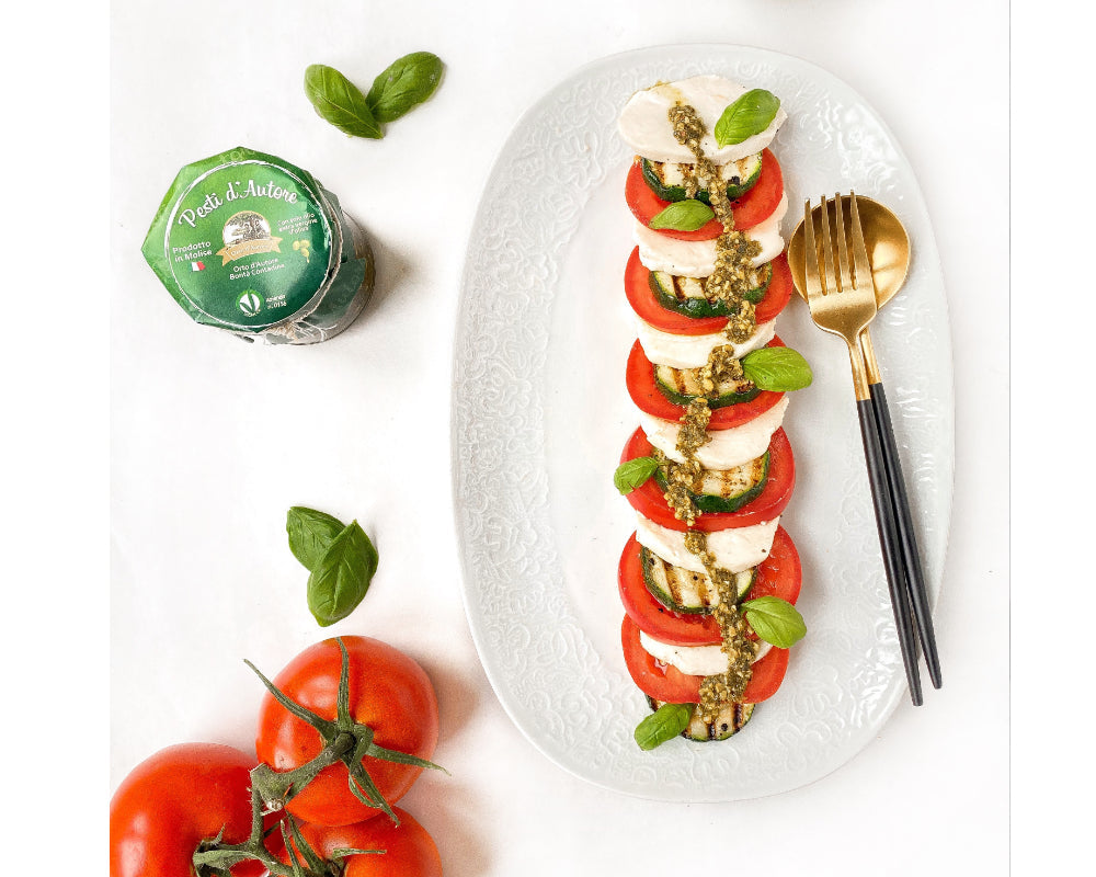 Easy Italian: Hearty Vegan Caprese Salad with Zucchini – VEGALIANO